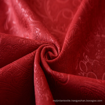 Red Embossed Knitted Fabric Back Side with Tc